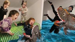 HiDE n SEEK with SHARKS!! Adley & Niko morning routine gets a bit Crazy! a Family Trip & fun games
