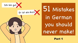 Don't make these 51 Mistakes in German - Part 1 |  Learn German | A1-C1 | Grammar