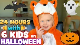 24 Hours with 6 Kids on Halloween!