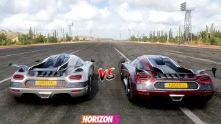 Forza Horizon 5 Drag Battle | Battle Of Brothers Agera RS vs ONE:1  | Koenigsegg Drag Battle