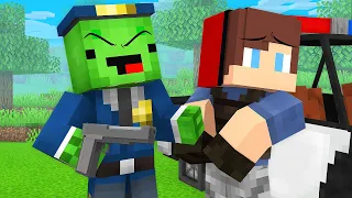 Mikey Policeman Caught JJ Bandit Battle - Maizen Parody Video in Minecraft