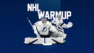 NHL Warmup: Tampa Bay Lightning Andrei Vasilevskiy & Jonas Johansson