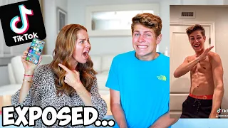 MOM REACTS TO MY TIK TOKS! (bad idea)