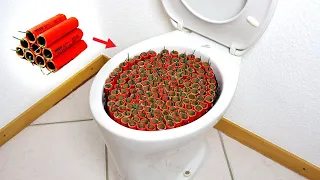 EXPERIMENT: 1000 Firecrackers vs Toilette