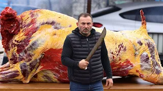 THE BIGGEST piece of MEAT -  BUFFALO SKEWERS KEBAB | GEORGY KAVKAZ