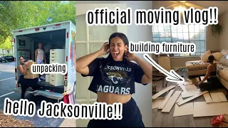 Official moving vlog: empty apartment tour, first grocery haul, unpacking/building furniture!!