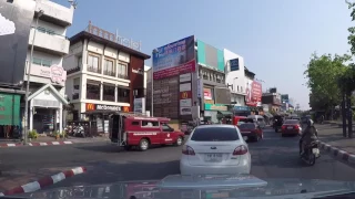 Driving Chiang Mai Thailand #5 - Moat Clockwise - Monday