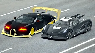 Bugatti Veyron GTR vs Koenigsegg Jesko Absolut - Drag Race 20 KM