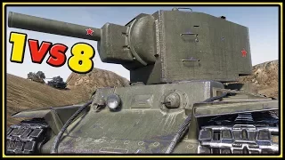 KV-2 - 1 VS 8 - World of Tanks Gameplay