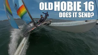 Difficult launch, spotting gusts, going for speed HOBIE 16