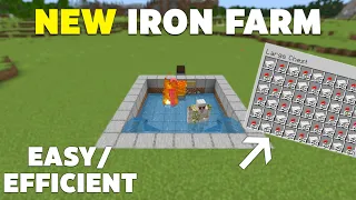 EASY and Efficient Iron Farm in Minecraft Bedrock 1.18! (automatic)