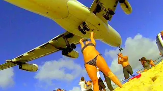 Unique St. Maarten - Best Air France A340 Landings from different spots