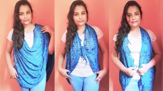 How To Turn Your Favorite Scarf Into A Vest | Different Ways To Convert Scarf/Dupatta | Shrug & Tops