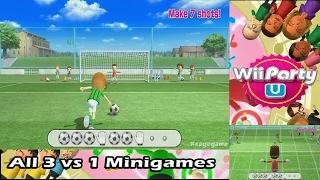 Wii Party U - All 1 vs 3 Minigames - Wii U Gamepad Direct Feed - Dual Screen [ HD ]