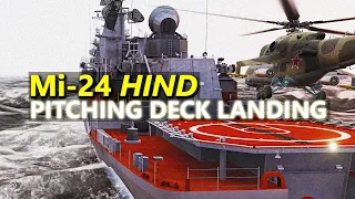 DCS 2.7 | Mi-24 STRESSFUL Landing on a PITCHING DECK