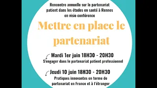 S'engager dans le partenariat patients-professionnels de santé dans l'enseignement (1er juin 21)