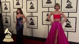 Taylor Swift & Selena Gomez | Fashion Cam | 58th GRAMMYs