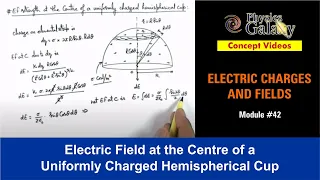 12 Physics | Electrostatics| #42 Electric Field at the Centre of Uniformly Charged Hemispherical Cup