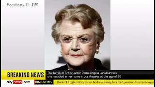 Sky News announce the death of Angela Lansbury at the age of 96
