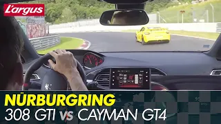 2017 Peugeot 308 GTi 270 on Nurburgring vs Cayman GT4