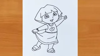 How to draw Dora the Explorer| cartoon drawing easy |Dora drawing for kids | Rosu arts |Dora drawing