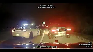 DODGE CHALLENGER takes Arkansas State Police TROOPER FREEMAN on 150MPH pursuit   BYRD helps!