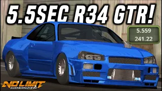 FASTEST Skyline R34 GTR Tune - 5.5 ¼Mile | No Limit Drag Racing 2.0 [1.9.9]