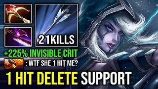 WTF 1 HIT DELETE SUPPORT 100% Shred Like Paper Brutal Max Crit Strike Invisible Drow Ranger Dota 2