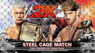 WWE 2K24 | Cody Rhodes Vs Logan Paul - Steel Cage Match