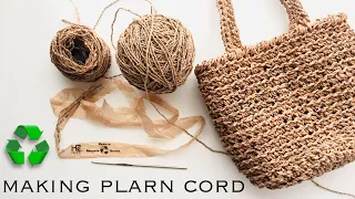 ♻️ Spinning HDPE Grocery Bags into Cord by Hand without Spinning Tools Plarn Yarn Upcycle by GemFOX