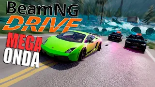 Subindo a montanha durante uma INUNDAÇÃO EXTREMA em BeamNG Drive com Mods