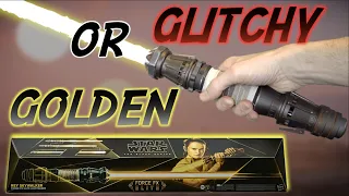 Glitchy or Golden? Rey Skywalker Force FX Elite Lightsaber Review!