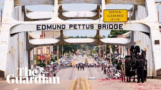 Body of John Lewis makes final Selma bridge crossing