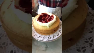 Making of Peanut Butter Jelly Cake