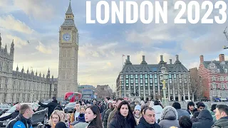London City Tour 2023 | 4K HDR Virtual Walking Tour around the City | London Winter Walk 2023