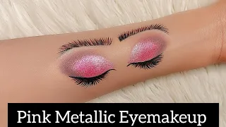 Pink Metallic Eyemakeup Tutorial | Velvet Eyemakeup Look