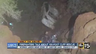 Driver survives 100-foot plunge over cliff