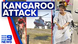 Teenager seriously injured after kangaroo jumped into her dirt bike | 9 News Australia
