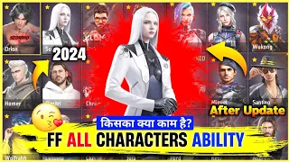 Complete ✅ All character Ability 2024 | Ability of All Freefire character| AR ROWDY 99 ✓