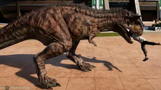 Jurassic World Evolution - Carnotaurus & Ceratosaurus Breakout & Fight! (1080p 60FPS)