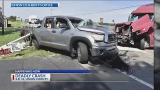 Man dead after semi-truck crashes into car in Union County