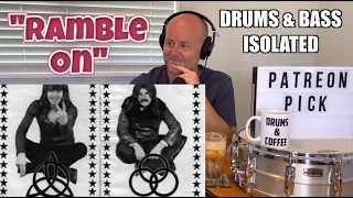 Drum Teacher Reaction: JOHN BONHAM | Led Zeppelin | ''Ramble On'' (Drums And Bass Only)