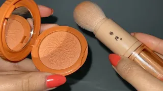 [1 minute ASMR] doing your makeup with ORANGE 🍑🍊products