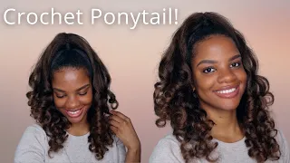 Straight Crochet Half up Half Down Ponytail ft. Cuban Twist Hair!