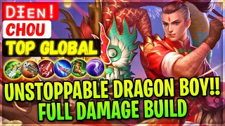 Unstoppable Dragon Boy!! Scary Full Damage Chou [ Top Global Chou ] Dɪᴇɴ! - Mobile Legends Build