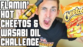 Flamin' Hot Cheetos & Wasabi Oil Challenge | WheresMyChallenge Tribute To WrecklessEating