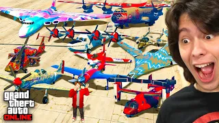 MINHA COLEÇÃO DE AVIÕES DE 7 ANOS NO GTA 5!