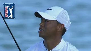 Tiger Woods drops his 3-wood on a dime at Hero