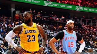 Did King James travel and Javale Mcgee Scary Fall LA Lakers @ Atlanta Hawks, February 12, 2019