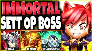 Do always the MOST DMG Dealt, Taken and Dodged with IMMORTAL SETT BOSS BUILD 🔥 LoL Sett s12 Gameplay